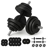 Lisaro® Hantelset 20/30/40 kg – Kurzhantel Set mit 2 Hanteln, Hantelscheiben & 4 Sternverschlüssen – Kurzhantelset für Krafttraining, Home Gym & Muskelaufbau – Rutschfester Griff (schwarz, 40 KG)