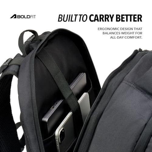 Boldfit 45L Laptop Backpack, Black Black Yellow GoPack 45L - Image 7