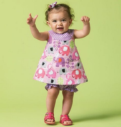 McCall Pattern Company M6912 Infants Reversible Top Dresses Bloomers and Pants, Size YA5 - Thumbnail 3