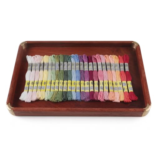 Image of Double Mercerized Egyptian Cotton Embroidery Floss 8.75 Yards Per Skein for Cross Stitch Thread, Friendship Bracelets Floss, Craft Floss, Embroidery Floss Set (Set 24A (24 Skeins))