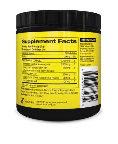 Pharmafreak Creatine Freak Hydration Mix - 150G - Pineapple Coconut - Usa - Strength Energy Endurance (Pineapple Coconut) #TOP1