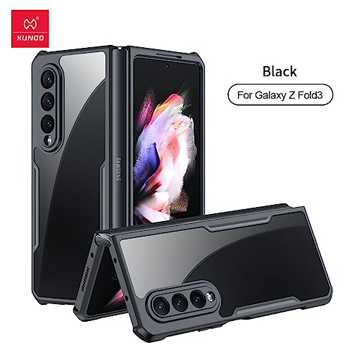 Image of PRITO Samsung Galaxy Z Fold 3 Case - Clear Beatle Slim Phone Case With Hard Pc Back, Soft Tpu Edges, Hinge, Non-Yellowing, Shockproof Protective Cover For Z Fold 3 5G (Fold 3)