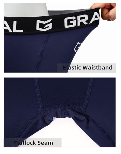 G Gradual Boys Compression Leggings Quick Dry Youth Basketball Football Pants Base Layer Sports Tights for Boys(Navy,3/4-XS)4