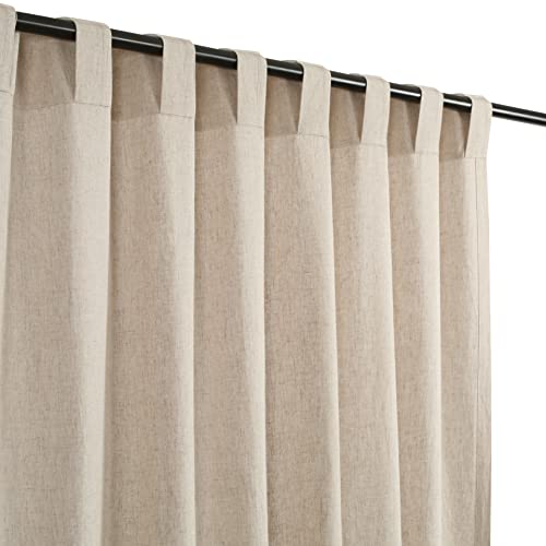 Homidate Window Panels Curtain 50X96 Inch Natural, Set Of 2,Farmhouse Curtain, Tab Top Curtains, Room Darkening Drapes, Curtains For Bedroom, Curtains For Living Room, Curtains 30% Linen,70% Cotton. #TOP1