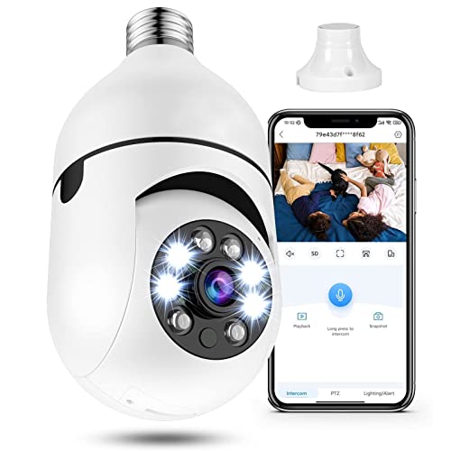 1/2/4 Packs Of 3MP E27 Interface Bulb Wifi Camera, Up And Down, Left And Right, Dual-light Night Vision, Two Way Audio, Wireless 2.4G WiFi Connection, Remote APP Control