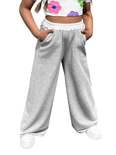 Floerns Calça de moletom feminina casual colorida com cintura elástica folgada e pernas largas com b