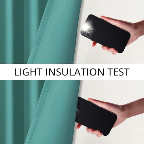 Image of Cloth Fusion 75% Blackout Door Curtains 8 Feet Long Set of 2, Room Darkening Parda with Stainless Steel Grommets for Home Decor (8x4 Feet, Sea Green)
