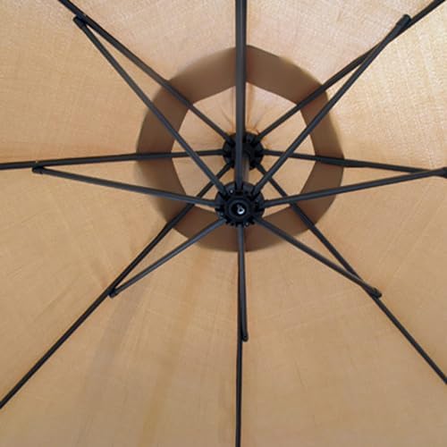 Patio Umbrella Replacement Canopy Square Cantilever Top Cover Outdoor,Premium UV50+ Waterproof Parasol Replacement Canopy 200/270/300CM Durable 6/8 Arms Umbrella Cover for Garden Sunshade Ou