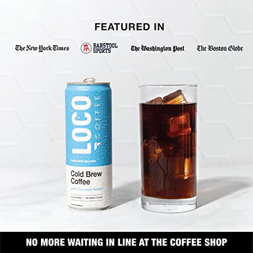 Loco Coffee Cold Brew Coffee With Coconut Water, 11 Ounce Can, Pack Of 12 | Gluten Free And Dairy Free | No Added Sugar, Low Calorie, Ready To Drink Iced Coffee #TOP2