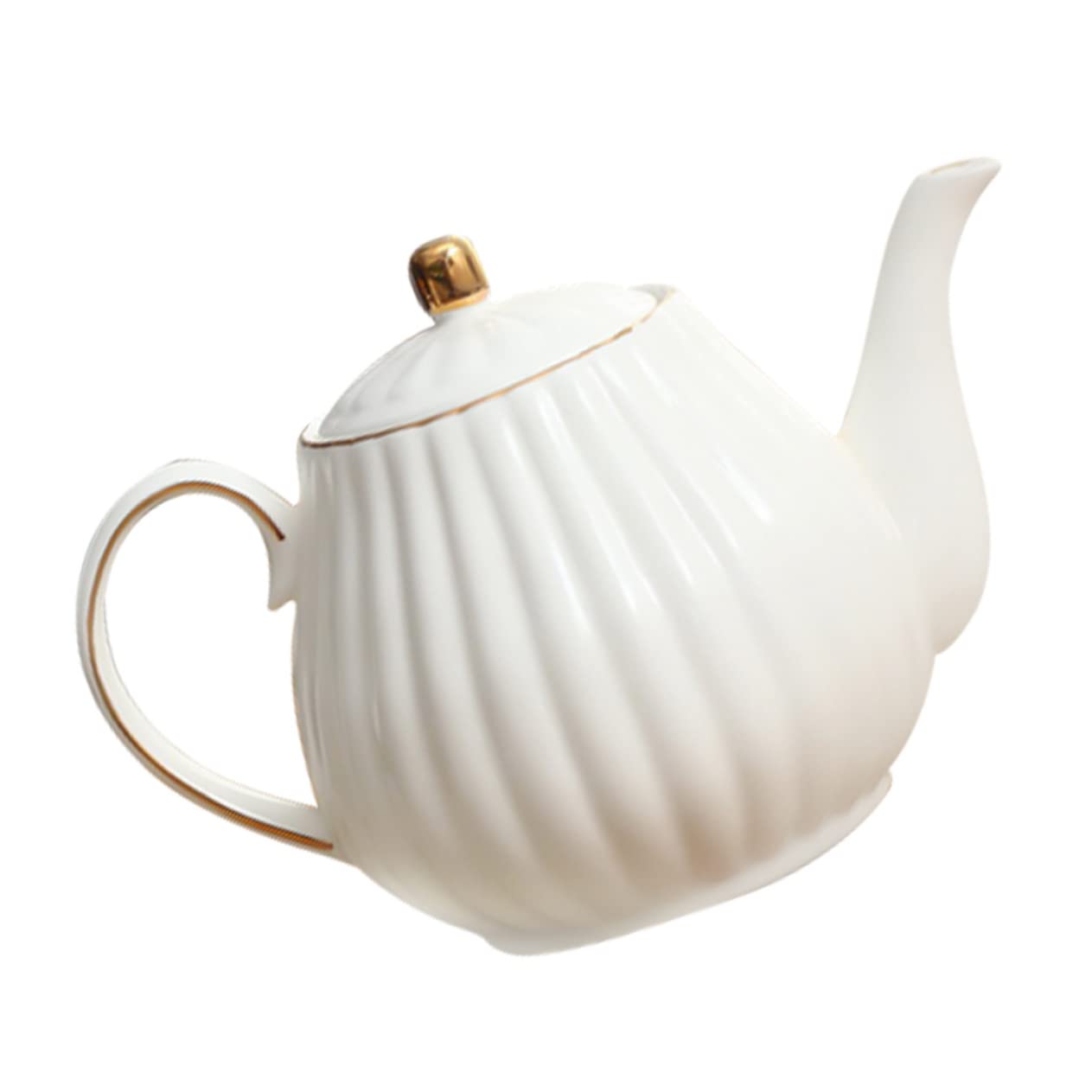 Théière en céramique blanche petit modèle, doseur de lait de table et picaret à café