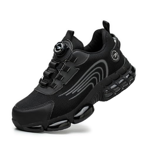 Zapatos de Seguridad para Hombre Mujer Zapatillas Ligeros Calzado Trabajo Comodo Antideslizante con Puntera de Acero Black 44 EU Zapatos de Seguridad para Hombre Mujer Zapatillas Ligeros Calzado Trabajo Comodo Antideslizante con Puntera de Acero Black 44 EU