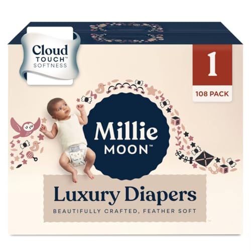 Image of Milm Baby Diapers Size 1 (6-11lbs) – Ultra Soft, Leak-Proof, Hypoallergenic Disposable Diapers – 108 Count