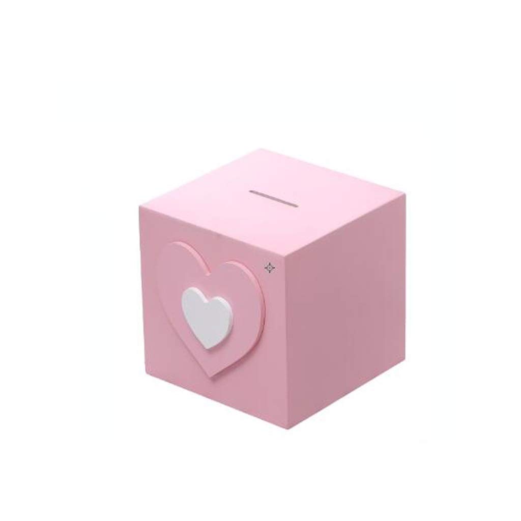 Money Bank Coin Shatterproof Wood Adult Creative Currency Unique Gift Stores Cash And Coins Home Decoration(Pink)