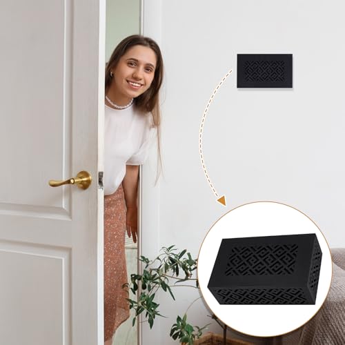 Doorbell Chime Cover Box Only, 8.5x4.9x2.7In Wooden Door Bell Chime Box With Screw for Installation, Wall-Mounted Design for Indoor/Outdoor Use, Universal Fit Doorbell Cover for Home Upgrade(Black)