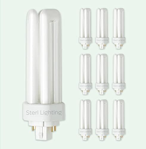 Sterl Lighting - 10 Pack, PLT Triple Tube Light Bulb, 26W, 120V, 5.19In 680Lm, 2700K Warm White, CFL GX24Q-3 4-Pin Plug-in Base, for Bathroom Mirror, Wall Sconces, Floor Lamps, Ceiling Fixture
