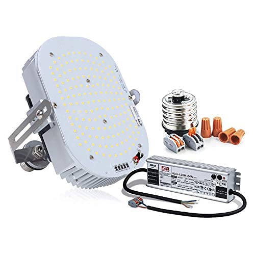 Hakkatronics 120W LED Retrofit Kit with Power Supply (UL/DLC), 5500K Bright White Lighting, Replaces 550W MH/HPS/HID Bulbs, Shoebox Wall Pack Canopy Floodlights High Bay Fixtures LED Retrofit