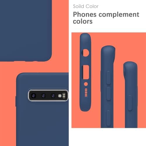 YATWIN Silicone Case for Samsung Galaxy S10, Soft-Touch, Shockproof, DustProof, Antiskid Full Body Armour Phone Cover for Samsung Galaxy S10 - Dark Blue