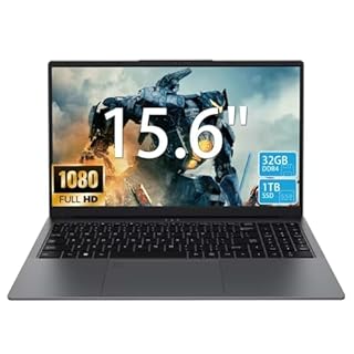 15.6“ FHD Gaming Laptop - Ryzen 7 5825U Processor (8C/16T, Up to 4.5GHz), 32GB RAM, 1TB NVMe SSD, Laptop Computer with Backlit Keyboard, Fingerprint Reader, Webcam Switch, Windows11 Pro - Grey