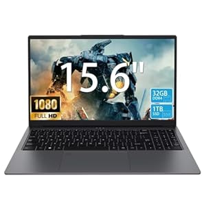 15.6“ FHD Gaming Laptop – Ryzen 7 5825U Processor (8C/16T, Up to 4.5GHz), 32GB RAM, 1TB NVMe SSD, Laptop Computer with Backlit Keyboard, Fingerprint Reader, Webcam Switch, Windows11 Pro – Grey
