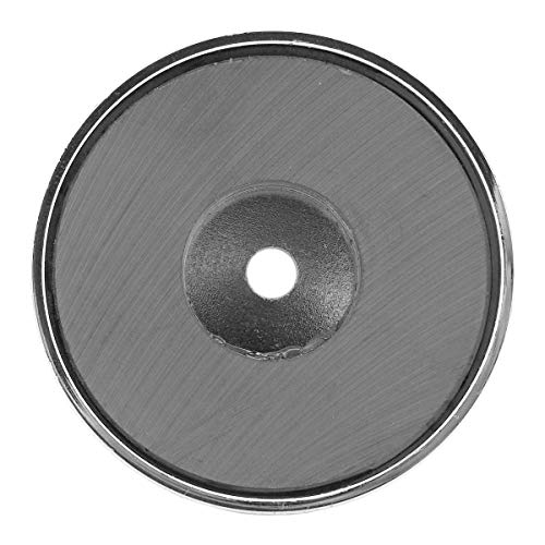 Master Magnetics Round Base Magnet Fastener With 0.190" Center Hole Chrome Plate, 1.425" Diameter, 0.283" Thick, 16 Pounds, Silver (Pack Of 10), Rb45Cx10 #TOP4
