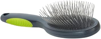 Kruuse Buster Pin Brush Small Size Gentle Detangling & Shedding Control Brush for Dogs & Cats Soft Stainless Steel Pins, Ergonomic Handle, Comfortable Grooming for All Coat Types