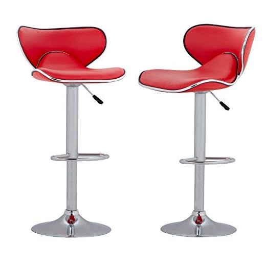 BestOffice Counter Height Bar Stools Set of 2 Barstool Swivel Counter Stools Height Adjustable PU Leather Kitchen Stools with Back Dining Chairs