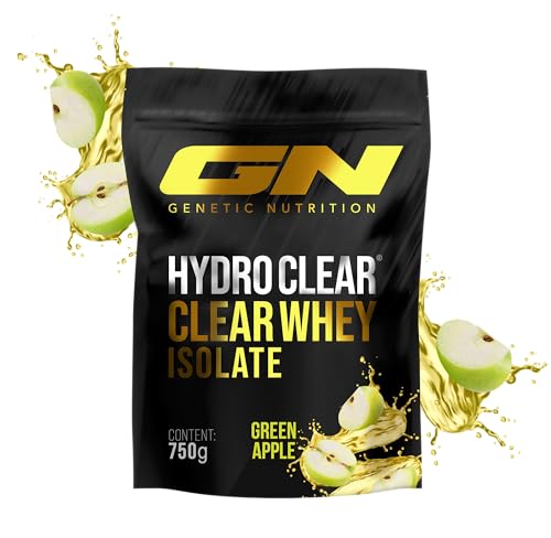 GN Laboratories Hydro Clear Whey ISO – Laktosefreies Whey Protein Isolat – 24 g Protein pro Portion – Kalorienarm, ohne künstliche Aromen & Zucker - Klarer Molkenprotein-Isolat – Green Apple 750 g