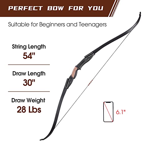 Aw 54" 28Lbs Recurve Bow Archery Traditional Takedown Right Left Hand Hunting Game Practice Target Shooting #TOP1
