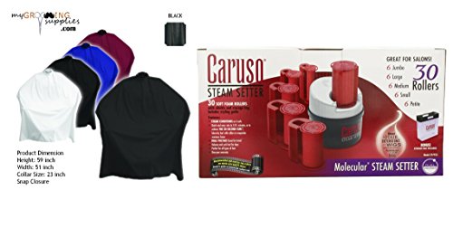 MGS Black Cape & Caruso C97953 30 Molecular Steam Hairsetter with 30 Rollers
