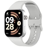 [Guluto] バンド For Xiaomi Redmi Watch 6 / 5 / 4 / Xiaomi smart band 10 pro / 9 pro / 8 pro 交換ベルト 替えベルト コンパチブル シャオミ スマートベルト シリカゲル製 柔らかい 軽量 おしゃれ 防水 通気 耐久性 スポーツ 時計ベルト 調節可能 取付簡単 男女兼用 (シルバーグレー)