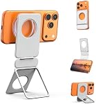 ULANZI PS01 Magnetic Phone Stand, Slim Foldable Cellphone Stand Tripod Adjustable Desktop Phone Tripod 360° Angle Height Adjustable Selfie Stick for iPhone/Desk/Plane/Travel/Video/vlog/Live Streaming