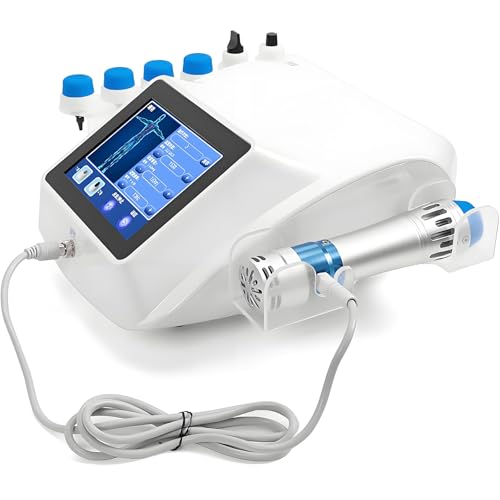 HuanSebesity Máquina Terapia De Ondas Choque Extracorpórea,Dispositivo Electromagnético Portátil con 10 Cabezales Ajustables,Rango Energía 5-250mj,Alivio De Dolor Muscular Y Articular