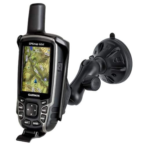 RAM Composite Twist Lock Suction Cup Mount for the Garmin Astro 320, GPSMAP 62, 62s, 62sc, 62st & 62stc
