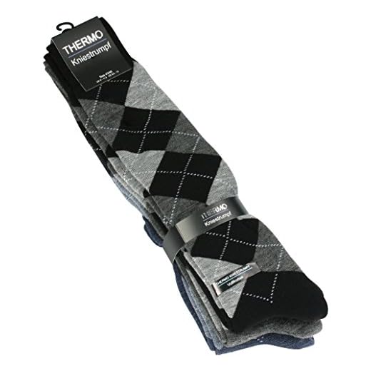 Lot de 3 paires de chaussettes hautes Thermo pour homme - tissu éponge - motif losanges - 39 42 39-42 gris melange