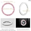 Anillo Decorativo de Cristal con Doble Pedrería para Botón de Arranque de Auto Kewucn, Calcomanía Brillante para Botón de Encendido, Decoración para Llave y Perilla, Accesorio Interior de Auto con Brillo (Rosa) 4