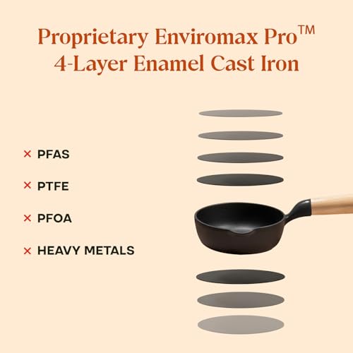 Image of CUMIN CO. Cast Iron Tadka Pan | 10cm| Induction Base Cookware | 10 Years Warranty | Non Toxic Small Tadka Pan for Spice Tempering /Seasoning | Chemical Free Coating | Color: Rust