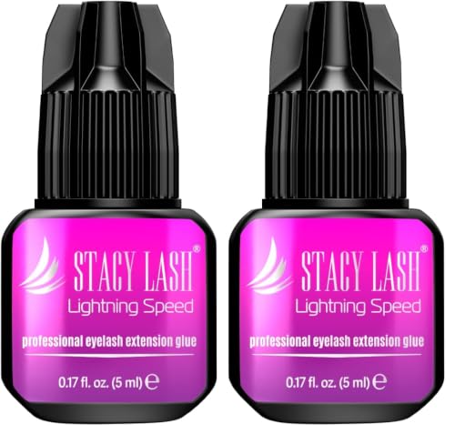Cola preta STACY LASH Lightning Speed para extensão de cílios, 5 mL, SLLS21, pacote com 2
