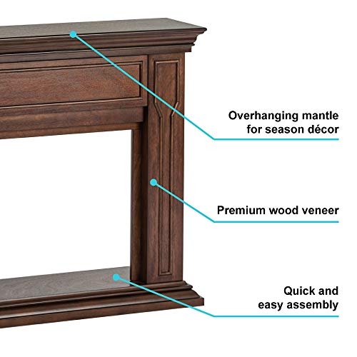 e-Chama EUA Breckenridge lareira elétrica Fogão Mantel Surround - 41 polegadas - Walnut Espresso Fin