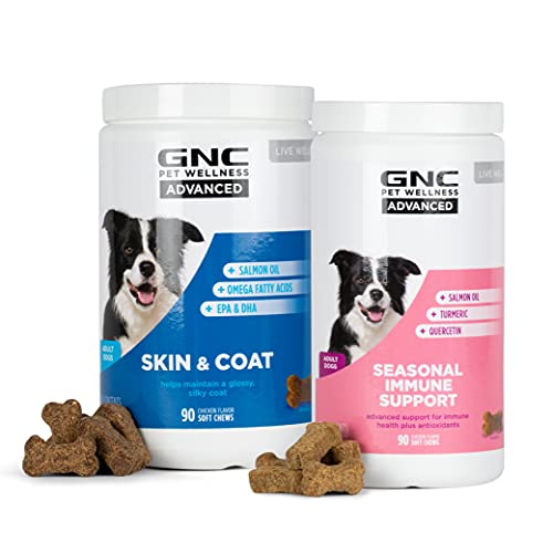 Gnc For Pets Advanced Allergy Bundle Dog Supplements - Skin & Coat Dog Supplements And Seasonal Immune Support Dog Supplements - 90 Count Dog Chew, Dog Allergy Supplement, Dog Immune Supplement #TOP18