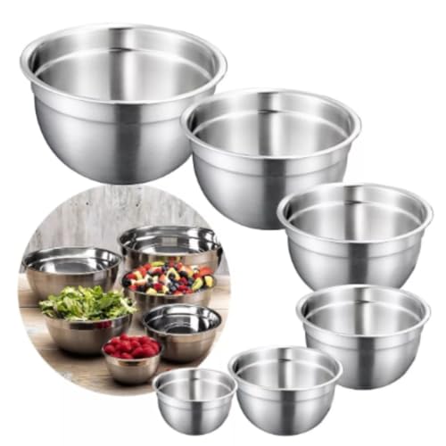 Conjunto 6 peças tigelas bowls aço inox bacia profissional