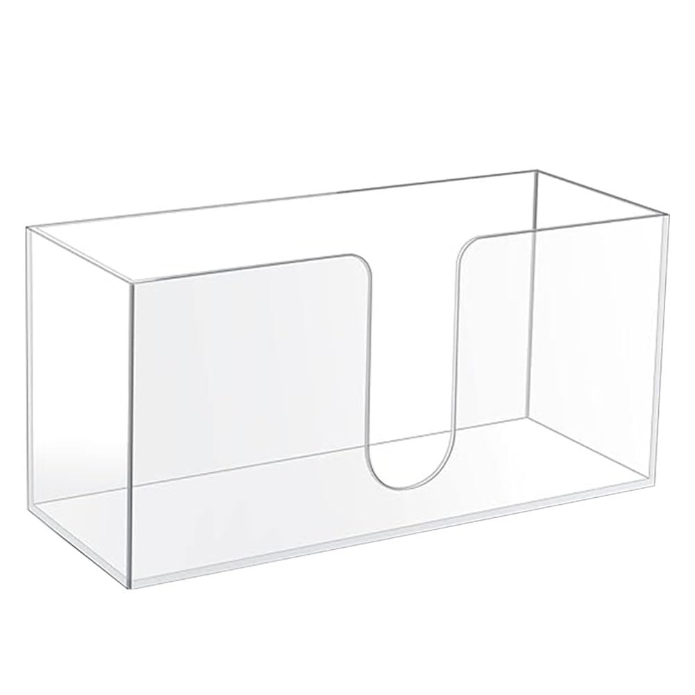Generic Countertop Paper Towel Dispenser Acrylic Paper Towel Holder Space Saving Folded Napkin Dispenser Paper Towels Storage Container for Z Fold C Fold Multi-fold Paper