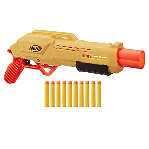 Image of Nerf NanoFire Blaster, Green Single-Shot Blaster with Dart Storage, Includes 3 Elite Darts & Tiger DB-2 Alpha Strike Toy Blaster & MicroShots N-Strike Elite Strongarm, Includes Blaster and 2 Darts