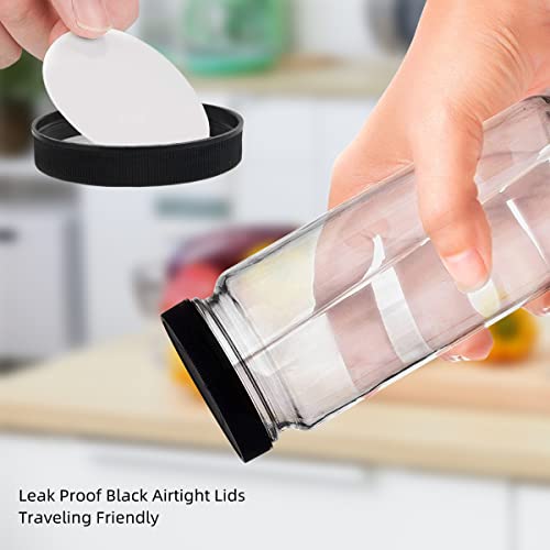 16Oz 10 Pack Juice Bottles, Ruckae Glass Bottles Juicing Bottles With Lids, Smoothie Cup With Lids And Straws, Glass Water Bottle Mason Jar Drinking Glasses For Juicing, Smoothies, Kombucha #TOP5