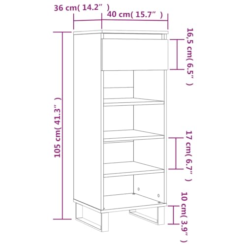 Meuble à chaussures en bois 4 compartiments ouverts et tiroir - 3