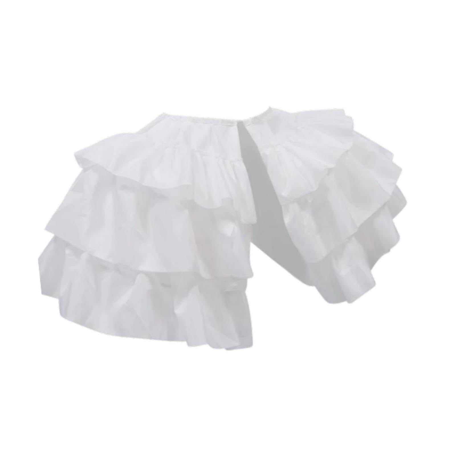 Lolita - Sottogonna da donna in crinolina, doppio lato, per costume da ballo, cosplay, colore: bianco