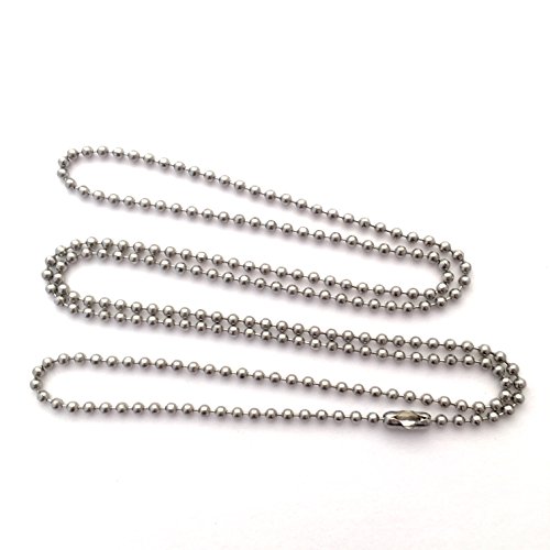10 - 27 Inch Stainless Steel Ball Chain Necklaces - 2.4mm - Military Dog Tag Necklace