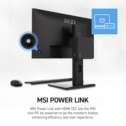msi PRO MP272 E14C 27-inch IPS 1920 x 1080 (FHD) Office Monitor, 144Hz, Free-Synch, HDMI, USB C (15W Power Delivery), VESA Mountable, Tilt, Speaker, 4-Side Slim Bezel 1ms, Black by msi - Used condition - Image 5