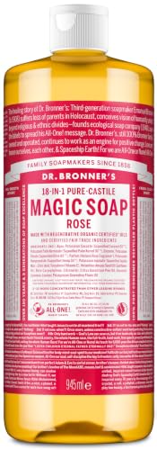 Image of Dr Bronner's - 18-in-1 Rose Pure Castole Liquid Soap, 946ml Recycled Bottle