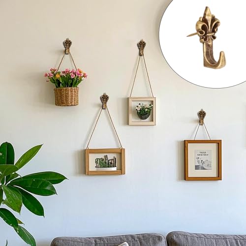 Image of 20 Pieces Push Pin Hangers,Push Pins for Wall,Decorative Thumb Tacks for Hanging,Zinc Alloy Pin Hooks Picture Hanging Nails for Home Office Fabric Wall Wooden (Bronze)