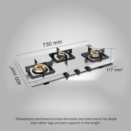 Glen Store Glen 3 Burner Stainless Steel LPG Gas Stove - Image 4
